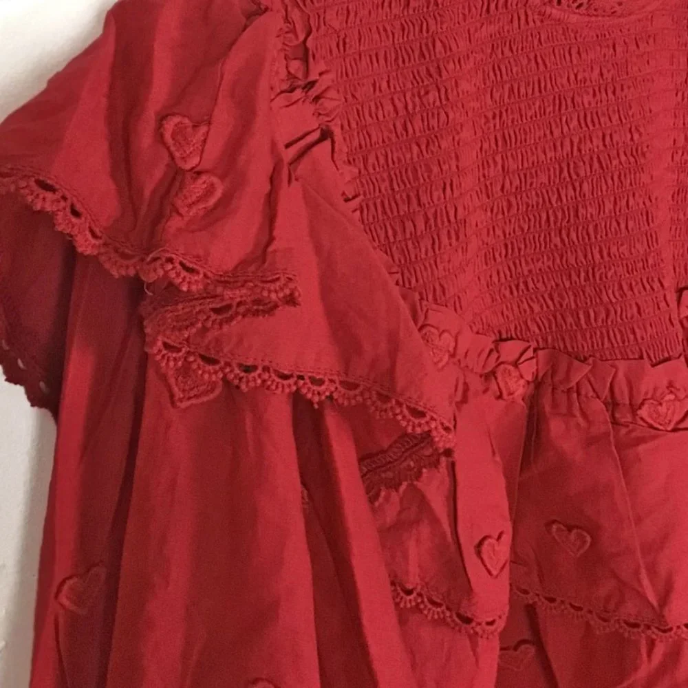 FARM RIO 3D Hearts Smocked Blouse - Picture 6 of 15